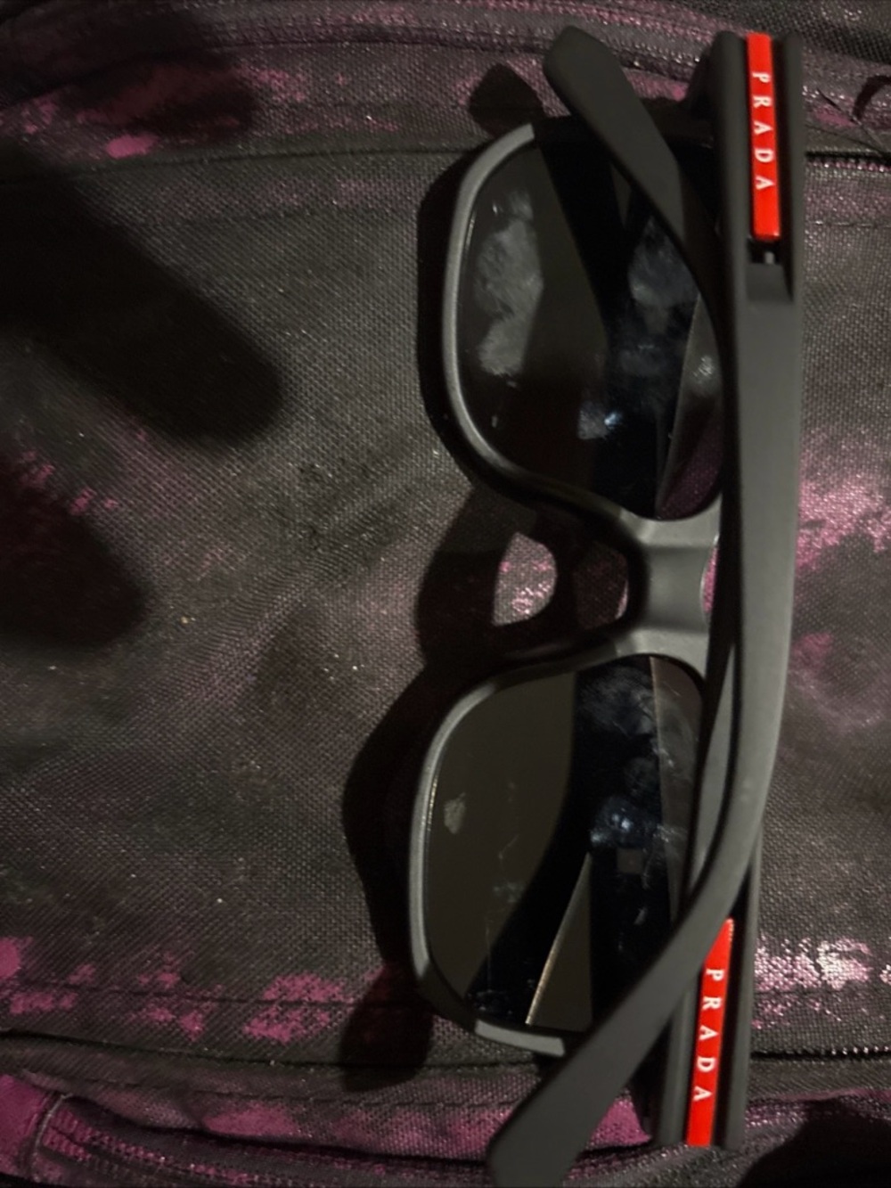 Prada Men’s Black Frame Sunglasses with Dark Lenses - Picture 3 of 3